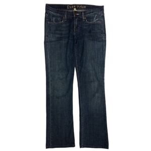 Ezra Fitch Jeans Women size 25 Low Rise Blue Cotton Denim Embroidered 29" Inseam